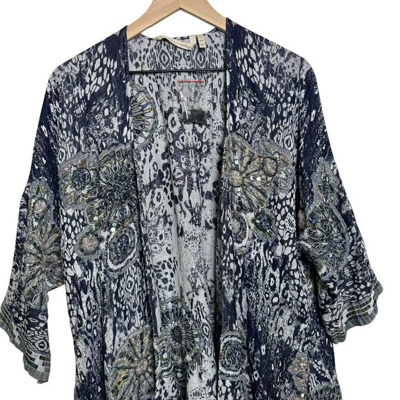 Soft Surroundings Kimono S/M Emory Cardi Embroidered Cardigan Poncho Topper NEW - Picture 3 of 14
